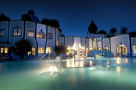 Rogner Bad Blumau hotel outside pool is a perfect spot to relax and unwind
