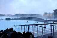 The view of the Blue Lagoon in Iceland