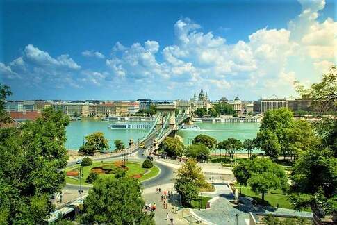 A beautiful view on Hungarian capital Budapest and Danube river